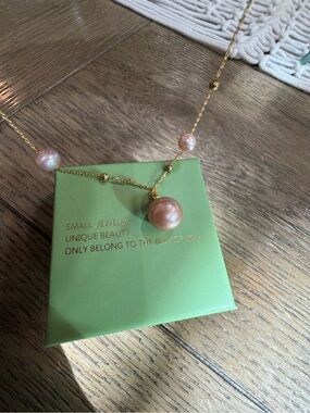 Fresh Water Pearl Stary Nights Gold-Plated Necklace with Gild Pink Pearl Accent